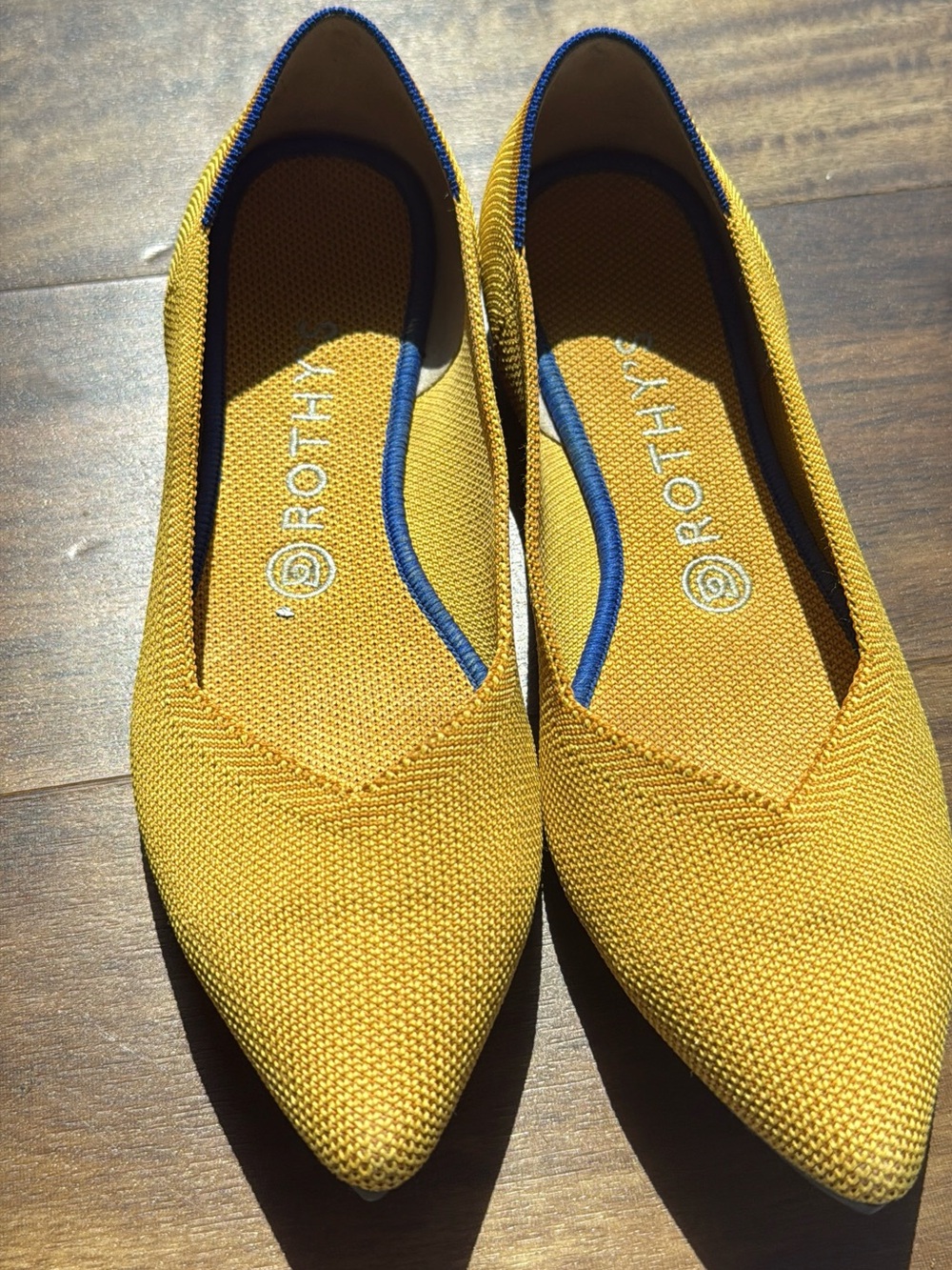 Rothy's Mustard Yellow Pointed Slip-On Loafers - Picture 4 of 5